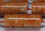 CCA468 15.5 inches 15*40mm tube orange calcite gemstone beads