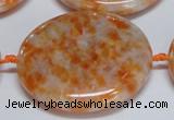 CCA480 15.5 inches 40mm flat round orange calcite gemstone beads