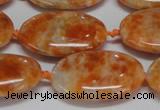 CCA484 15.5 inches 18*25mm oval orange calcite gemstone beads