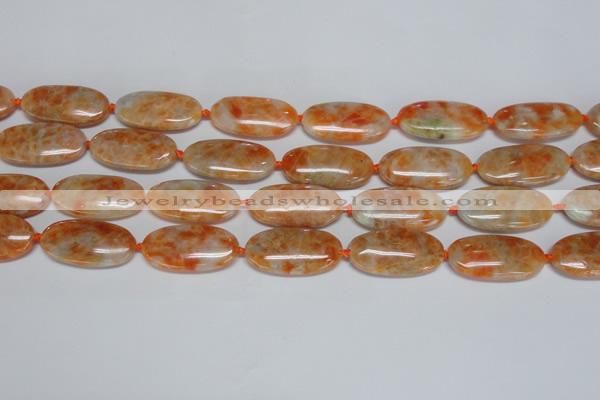 CCA485 15.5 inches 15*30mm oval orange calcite gemstone beads