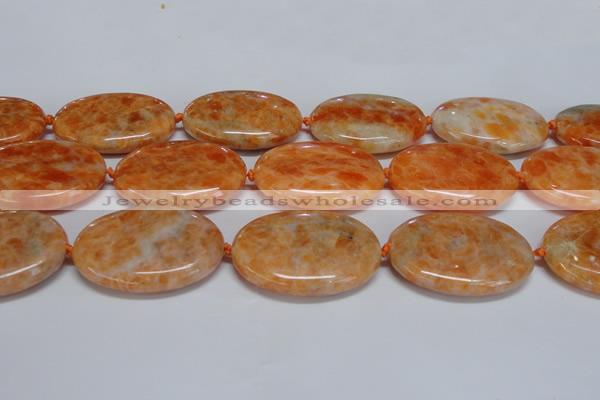 CCA489 15.5 inches 30*40mm oval orange calcite gemstone beads