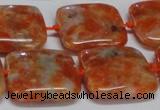 CCA493 15.5 inches 20mm square orange calcite gemstone beads