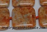 CCA494 15.5 inches 25mm square orange calcite gemstone beads