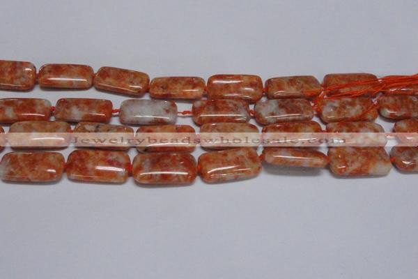 CCA500 15.5 inches 15*30mm rectangle orange calcite gemstone beads