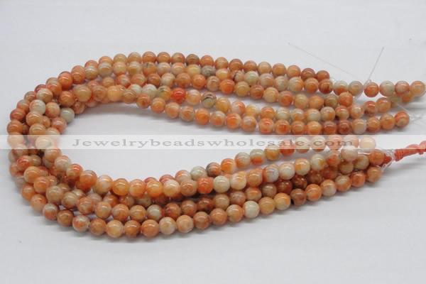 CCA51 15.5 inches 8mm round orange calcite gemstone beads wholesale