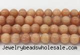 CCA517 15.5 inches 12mm round peach calcite gemstone beads