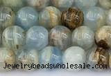 CCA545 15 inches 6.5mm - 7mm round blue calcite beads