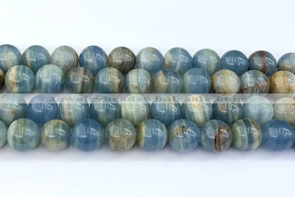 CCA549 15 inches 11mm - 12mm round blue calcite beads