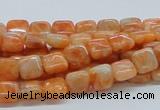 CCA56 15.5 inches 8*8mm square orange calcite gemstone beads