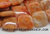 CCA57 15.5 inches 16*16mm square orange calcite gemstone beads