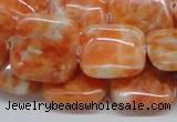 CCA58 15.5 inches 20*20mm square orange calcite gemstone beads