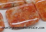 CCA61 15.5 inches 30*40mm rectangle orange calcite gemstone beads