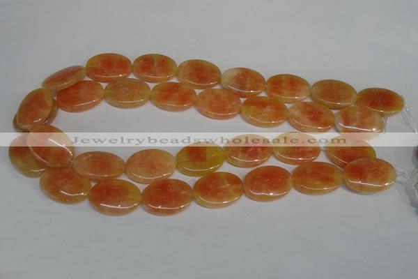 CCA66 15.5 inches 18*25mm oval orange calcite gemstone beads