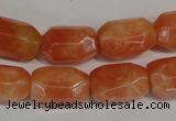 CCA76 15.5 inches 13*18mm faceted nuggets orange calcite gemstone beads