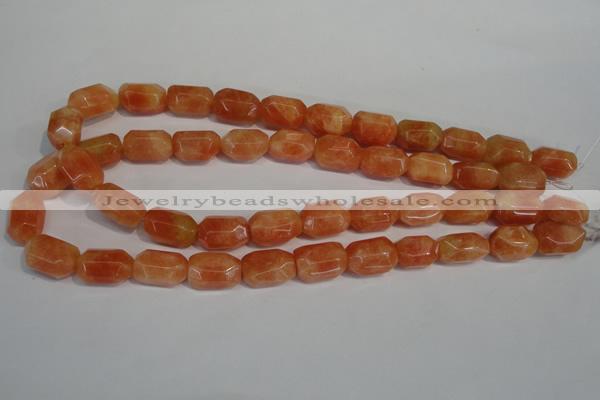 CCA76 15.5 inches 13*18mm faceted nuggets orange calcite gemstone beads