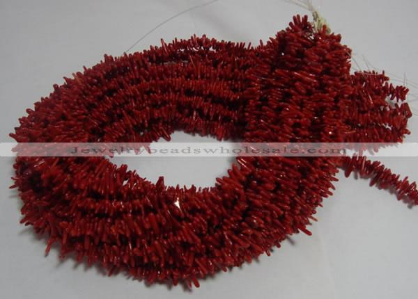 CCB02 15.5 inch 2*8mm irregular branch red coral beads Wholesale