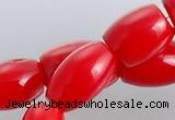 CCB03 15.5 inches 6*8mm drum shape red coral beads Wholesale