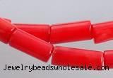 CCB05 15.5 inches 5*10mm column shape red coral beads Wholesale