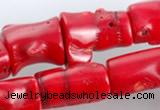 CCB06 15.5 inches 15*20mm irregular red coral beads Wholesale