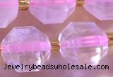 CCB1000 15 inches 9*10mm faceted rose quartz beads