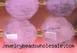 CCB1002 15 inches 9*10mm faceted rutilated quartz beads