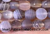 CCB1052 15 inches 4mm faceted coin botswana agate beads