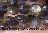 CCB1057 15 inches 4mm faceted coin obsidian beads