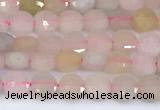 CCB1143 15 inches 4mm faceted coin morganite beads