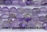 CCB1144 15 inches 4mm faceted coin amethyst beads