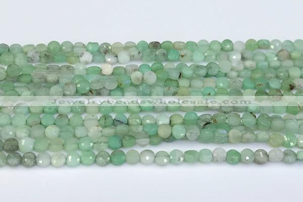 CCB1150 15 inches 4mm faceted coin Australia chrysoprase beads