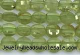 CCB1153 15 inches 4mm faceted coin peridot beads