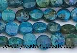 CCB1154 15 inches 4mm faceted coin turquoise beads