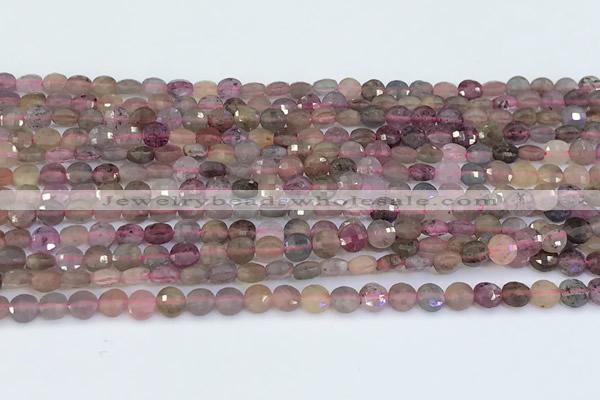 CCB1159 15 inches 4mm faceted coin gemstone beads