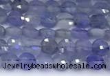 CCB1165 15 inches 4mm faceted coin tanzanite beads