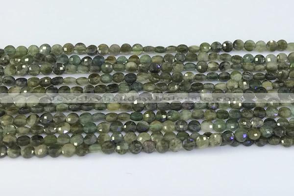 CCB1168 15 inches 4mm faceted coin gemstone beads