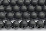 CCB1185 15 inches 4mm round matte shungite gemstone beads