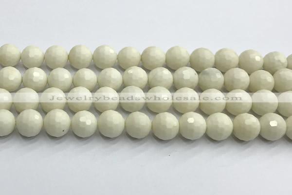 CCB1213 15 inches 12mm faceted round ivory jasper beads