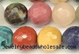 CCB1231 15 inches 8mm faceted round mixed gemstone beads