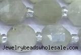 CCB1305 15 inches 9mm - 10mm faceted white moonstone beads