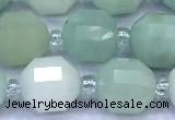 CCB1306 15 inches 9mm - 10mm faceted amazonite beads