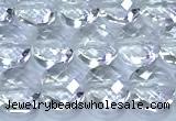 CCB1320 15 inches 6mm faceted coin white crystal beads