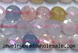 CCB1322 15 inches 6mm faceted coin morganite gemstone beads