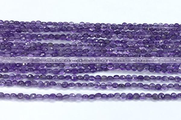 CCB1357 15 inches 2.5mm faceted coin amethyst beads