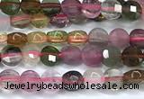 CCB1360 15 inches 2.5mm faceted coin tourmaline beads