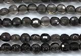 CCB1363 15 inches 2.5mm faceted coin smoky quartz beads