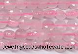 CCB1371 15 inches 4mm faceted coin rose quartz beads