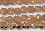 CCB1376 15 inches 4mm faceted coin sunstone beads