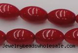 CCB138 15.5 inches 7*11mm rice red coral beads strand wholesale