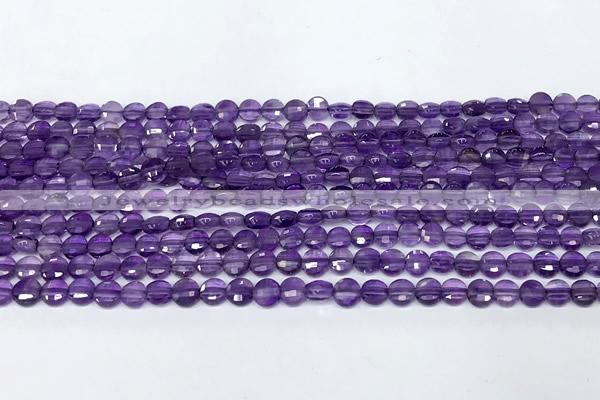 CCB1383 15 inches 4mm faceted coin lapis lazuli beads