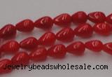 CCB139 15.5 inches 4*6mm teardrop red coral beads wholesale